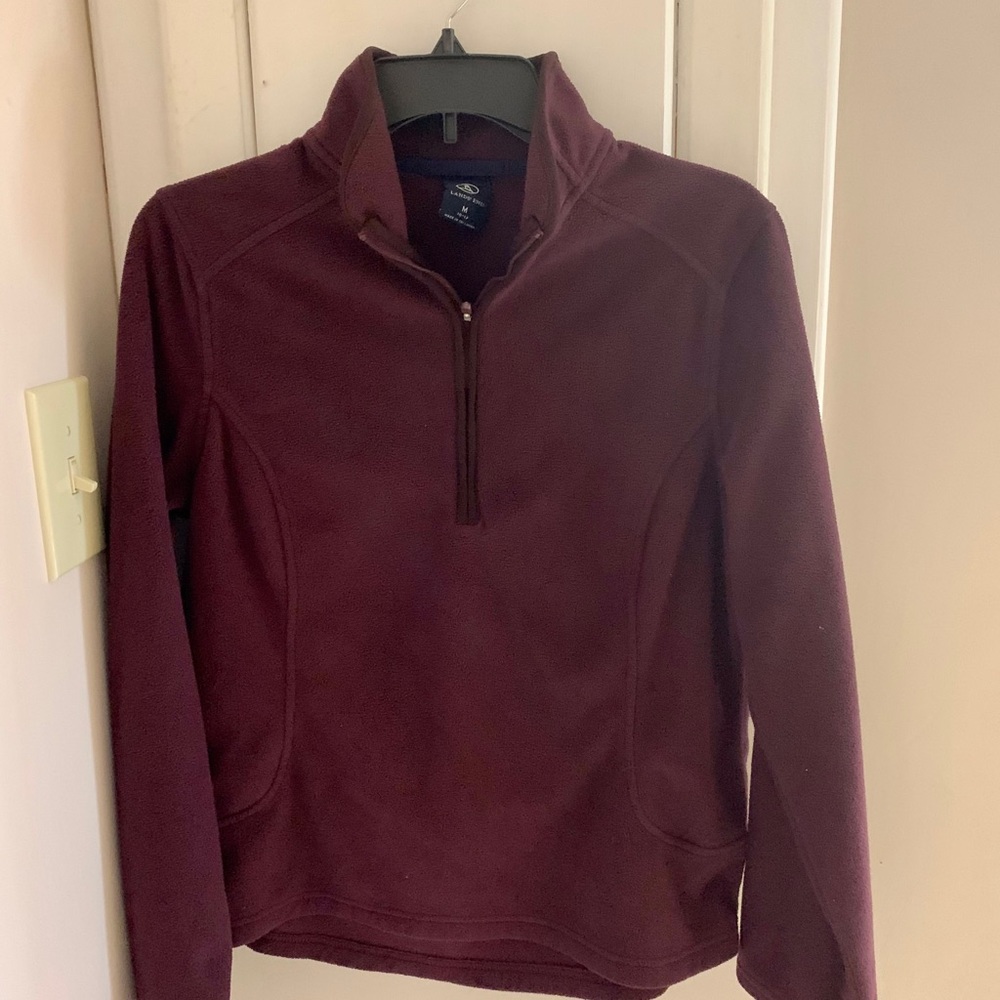 Three (3) Lands End 1/4 zip fleece pullovers